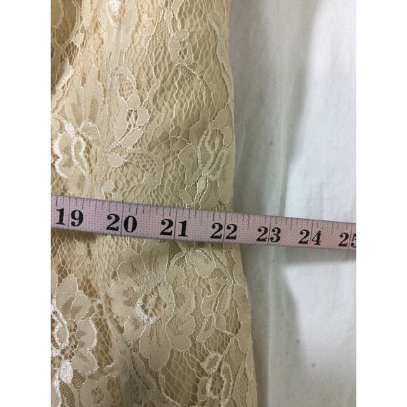 MOTHER OF THE BRIDE SZ 22 PLUS beige lace sleeveless maxi party dress NEW B60 - Picture 5 of 7